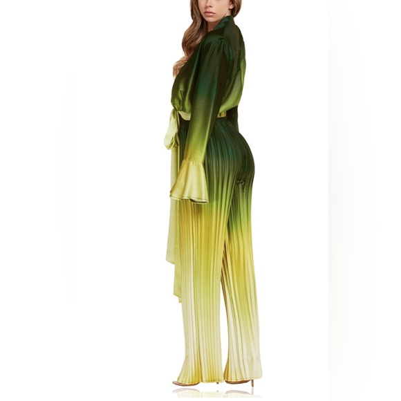 🌿 Pâli de Jalousie 🌿 Pleated Ombré Pant Set (L) - Picture 2 of 4